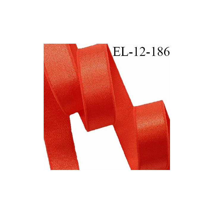 Elastique lingerie 12 mm haut de gamme couleur rouge orangé brillant bonne élasticité prix au mètre