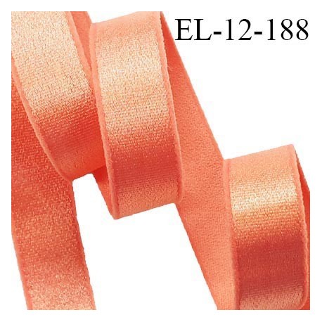 Elastique lingerie 12 mm haut de gamme couleur goyave brillant bonne élasticité allongement +50% largeur 12 mm prix au mètre