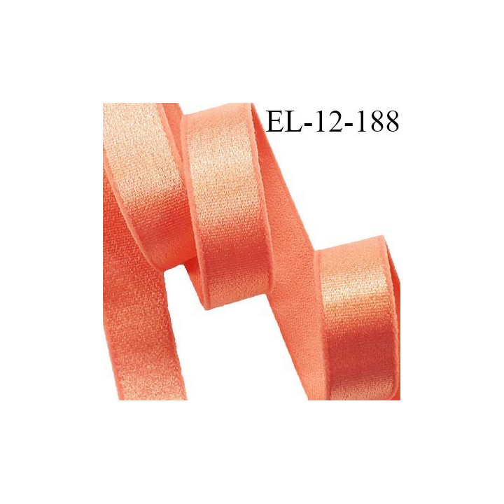 Elastique lingerie 12 mm haut de gamme couleur goyave brillant bonne élasticité allongement +50% largeur 12 mm prix au mètre