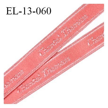 Elastique 13 mm lingerie haut de gamme inscription Chantal Thomas couleur rose pamplemousse fabriqué en France prix au mètre