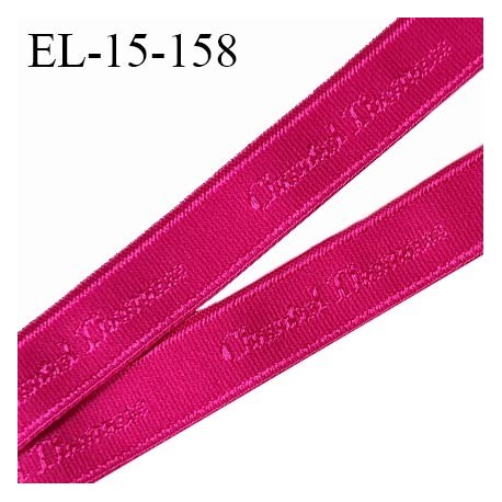 Elastique 15 mm lingerie haut de gamme inscription Chantal Thomas couleur rose largeur 15 mm fabriqué en France prix au mètre