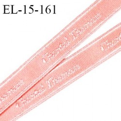 Elastique 15 mm lingerie haut de gamme inscription Chantal Thomas couleur rose pastel fabriqué en France prix au mètre