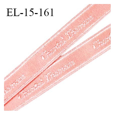 Elastique 15 mm lingerie haut de gamme inscription Chantal Thomas couleur rose pastel fabriqué en France prix au mètre
