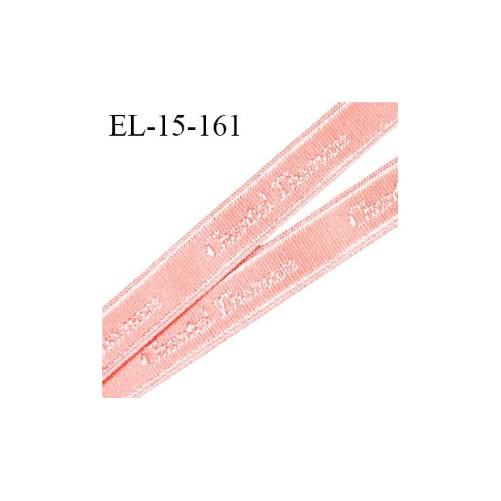 Elastique 15 mm lingerie haut de gamme inscription Chantal Thomas couleur rose pastel fabriqué en France prix au mètre