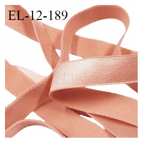 Elastique 12 mm lingerie haut de gamme couleur cuivre laiton doré brillant sur une face prix au mètre