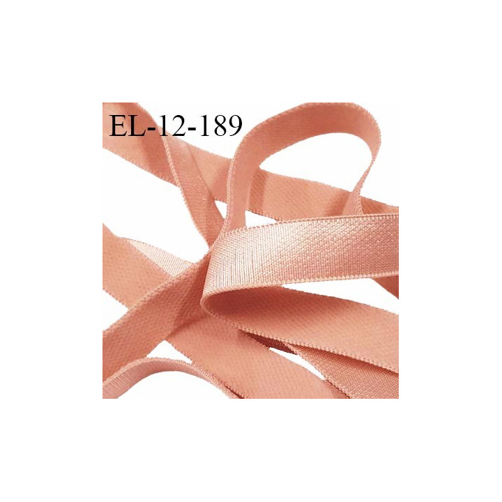 Elastique 12 mm lingerie haut de gamme couleur cuivre laiton doré brillant sur une face prix au mètre