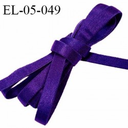 Elastique 5 mm lingerie haut de gamme fabriqué en France couleur violet satiné largeur 5 mm légèrement bombé prix au mètre