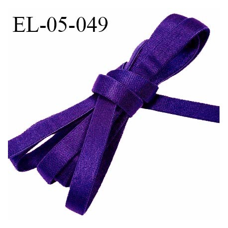 Elastique 5 mm lingerie haut de gamme fabriqué en France couleur violet satiné largeur 5 mm légèrement bombé prix au mètre