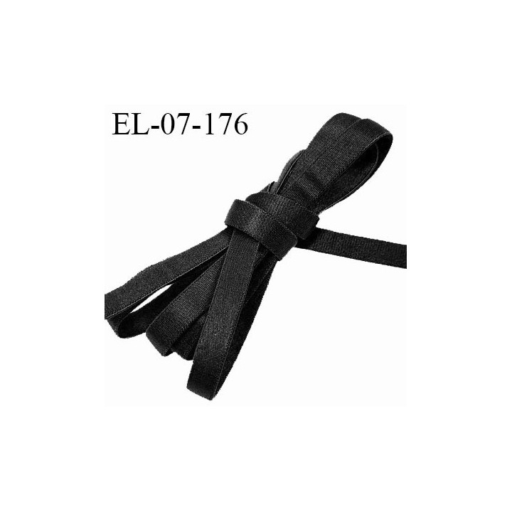Elastique 7 mm lingerie haut de gamme fabriqué en France couleur noir satiné largeur 7 mm légèrement bombé prix au mètre