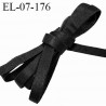 Elastique 7 mm lingerie haut de gamme fabriqué en France couleur noir satiné largeur 7 mm légèrement bombé prix au mètre