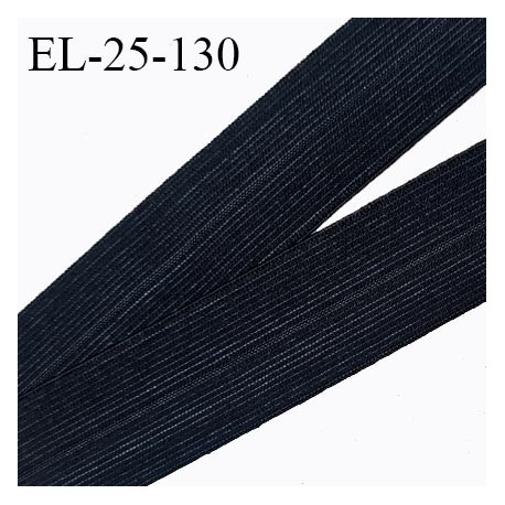 Elastique lingerie 25 mm pré plié haut de gamme fabriqué en France couleur noir largeur 25 mm allongement +130% prix au mètre