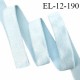 Elastique 12 mm lingerie haut de gamme couleur bleu menthe glacé brillant sur une face prix au mètre