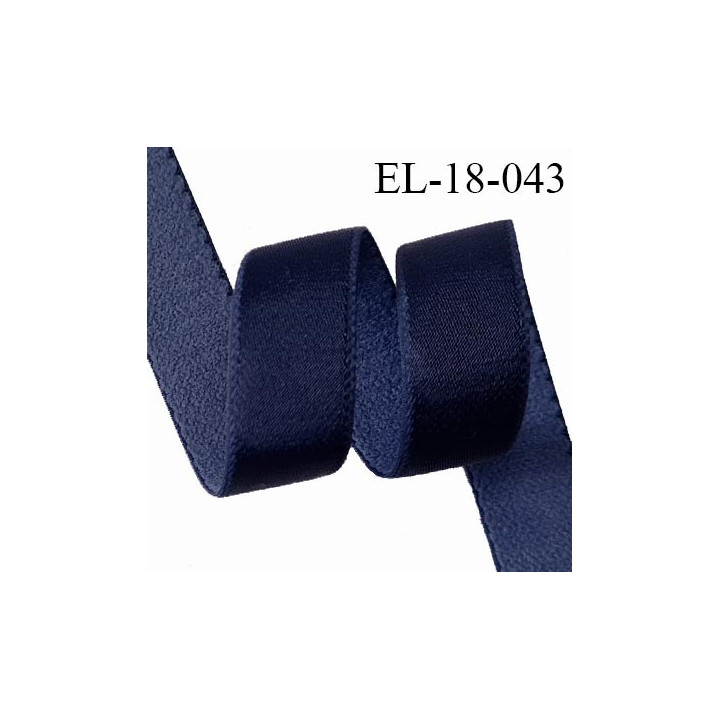 Elastique 18 mm lingerie haut de gamme fabriqué en France couleur bleu encre bonne élasticité prix au mètre