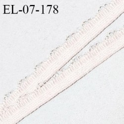 Elastique lingerie 7 mm + 2 mm picots couleur beige rosé ou dune grande marque fabriqué en France largeur 7 mm + 2 prix au mètre