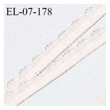Elastique lingerie 7 mm + 2 mm picots couleur beige rosé ou dune grande marque fabriqué en France largeur 7 mm + 2 prix au mètre