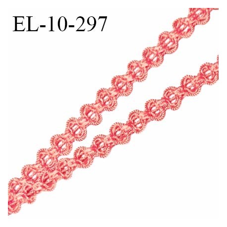 Elastique lingerie 10 mm haut de gamme couleur corail fabriqué en France largeur 10 mm allongement +50% prix au mètre