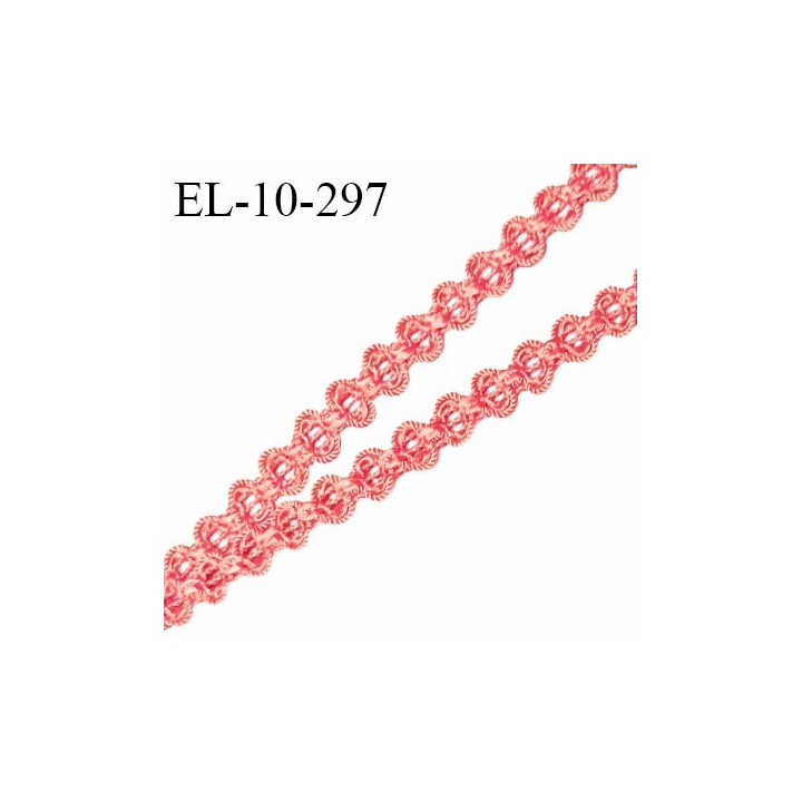 Elastique lingerie 10 mm haut de gamme couleur corail fabriqué en France largeur 10 mm allongement +50% prix au mètre