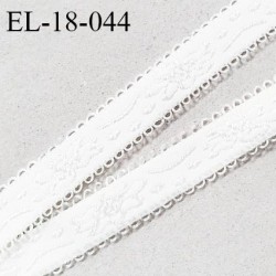Elastique picot 18 mm lingerie haut de gamme couleur écru avec motifs fabriqué en France forte élasticité prix au mètre