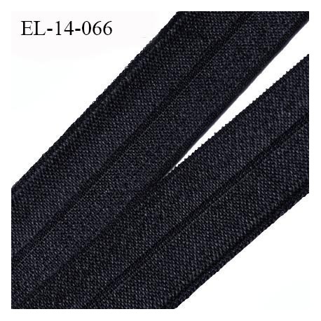 Elastique 14 mm plat souple fin pré plié au centre couleur noir oekotex fabriqué en Europe largeur 14 mm prix au mètre