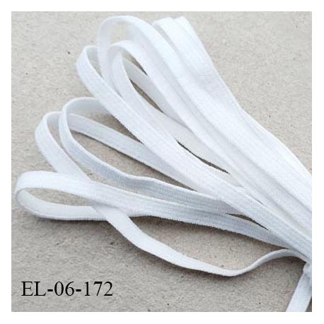 Elastique 6 mm spécial lingerie et couture Eco Tex lavable 60° couleur blanc fabriqué en Europe prix au mètre