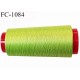 Cone 1000 m de fil mousse polyester fil n° 112 couleur anis cone de 1000 mètres bobiné en France