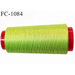 Cone 1000 m de fil mousse polyester fil n° 112 couleur vert anis cone de 1000 mètres bobiné en France