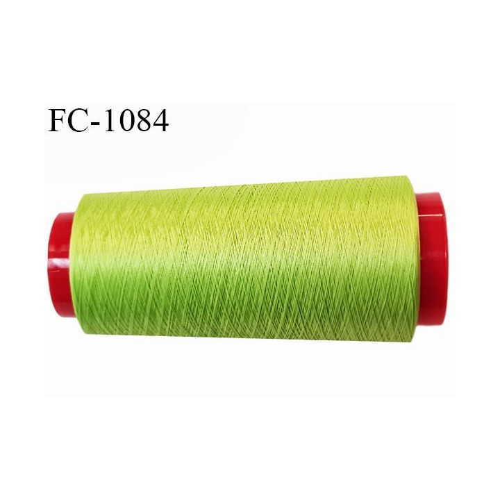 Cone 2000 m de fil mousse polyester  fil n° 112 couleur anis cone de 2000 mètres bobiné en France