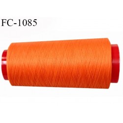 Cone 1000 m de fil mousse polyester fil n° 110 couleur orange lumineux cone de 1000 mètres bobiné en France