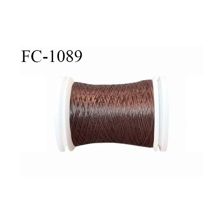 Bobine  500 m mousse polyester n° 110 polyester couleur café bronze longueur 500  mètres bobiné en France