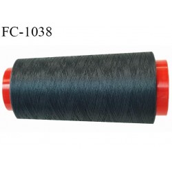 Cone 1000 m fil mousse polyester n°110 couleur bleu graphite ou cyprés foncé longueur 1000 mètres bobiné en France