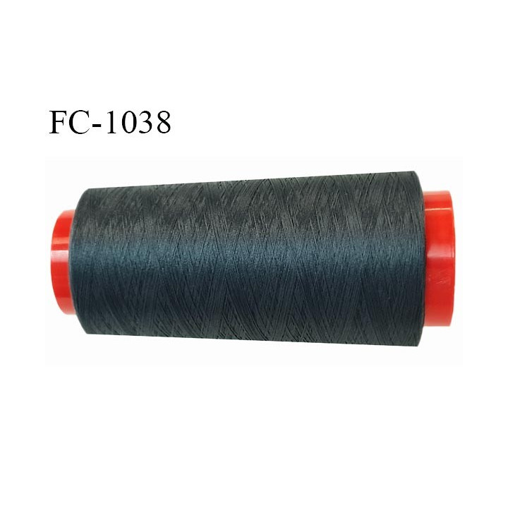 Cone 5000 m fil mousse polyester n°110 couleur bleu graphite ou cyprès foncé longueur 5000 mètres bobiné en France