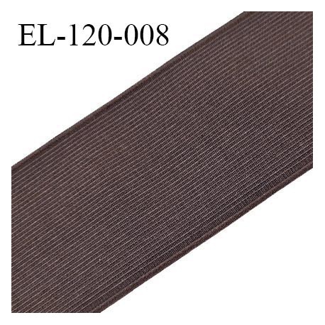 Elastique plat 120 mm couleur marron brodé sur les bords forte élasticité allongement +30% largeur 120 mm prix au mètre