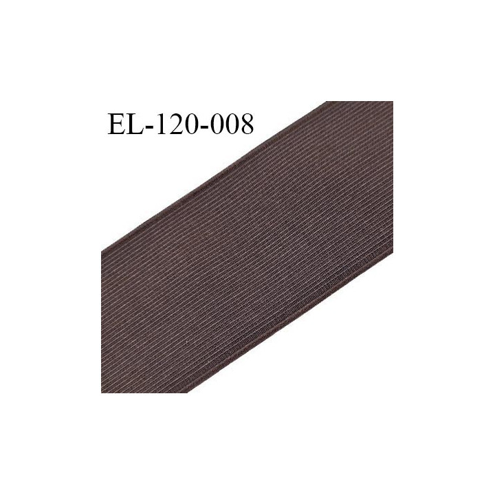 Elastique plat 120 mm couleur marron brodé sur les bords forte élasticité allongement +30% largeur 120 mm prix au mètre