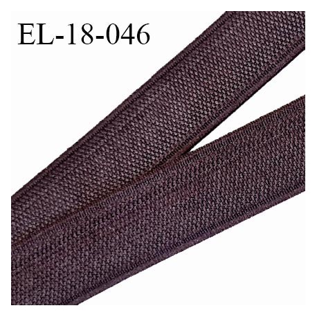 Elastique 18 mm plat brodé très belle qualité couleur marron élastique souple allongement +150% largeur 18 mm prix au mètre