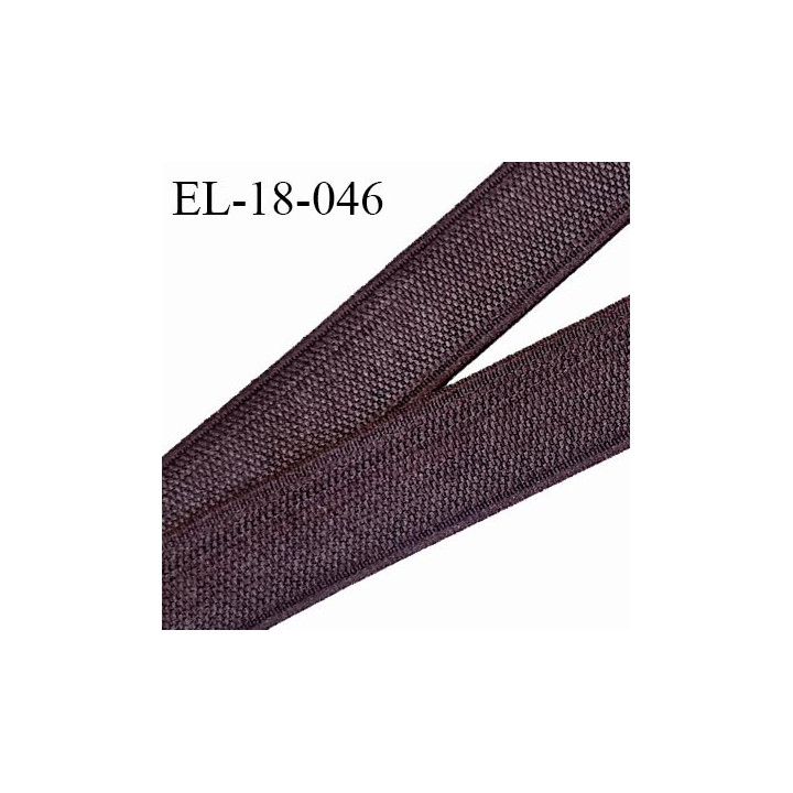 Elastique 18 mm plat brodé très belle qualité couleur marron élastique souple allongement +150% largeur 18 mm prix au mètre