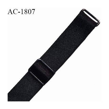 Bretelle lingerie SG 15 mm très haut de gamme couleur noir avec 2 barrettes longueur 13 cm prix à l'unité