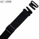 Bretelle lingerie SG 10 mm très haut de gamme couleur noir avec 1 barrette et 1 boucle clip longueur 40 cm prix à l'unité