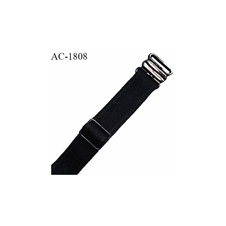 Bretelle lingerie SG 10 mm très haut de gamme couleur noir avec 1 barrette et 1 boucle clip longueur 40 cm prix à l'unité