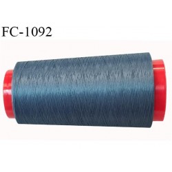 Cone 1000 m fil mousse polyester n°110 couleur bleu tempête longueur 1000 mètres bobiné en France