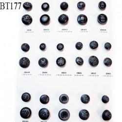 Plaque de 32 boutons pour création unique couleur gris ou chrome vieilli prix pour la plaque entière