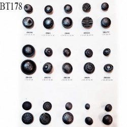 Plaque de 30 boutons pour création unique couleur gris ou chrome vieilli prix pour la plaque entière