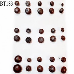Plaque de 30 boutons style ancien pour création unique couleur bronze vieilli effet rouille prix pour la plaque entière