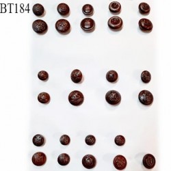 Plaque de 27 boutons style ancien pour création unique couleur bronze vieilli effet rouille prix pour la plaque entière