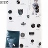Plaque de 11 boutons et 4 décors style militaire pour création unique prix pour la plaque entière