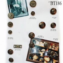 Plaque de 15 boutons et 1 décor style militaire couleur laiton pour création unique prix pour la plaque entière