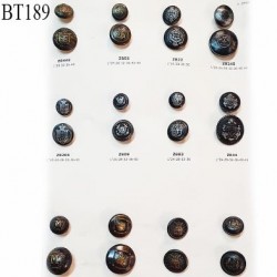Plaque de 24 boutons style ancien pour création unique couleur bronze prix pour la plaque entière