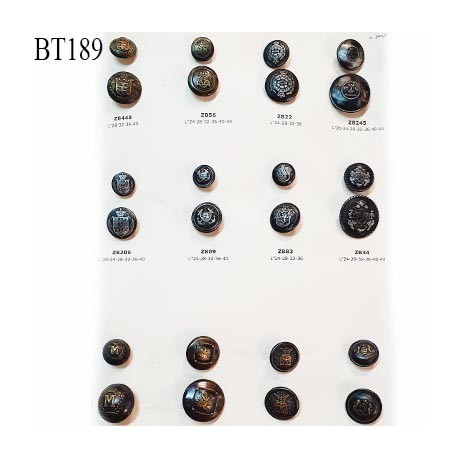 Plaque de 24 boutons style ancien pour création unique couleur bronze prix pour la plaque entière