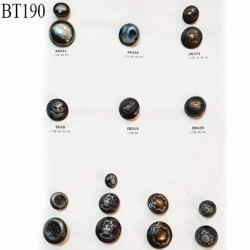 Plaque de 17 boutons style ancien pour création unique couleur bronze prix pour la plaque entière