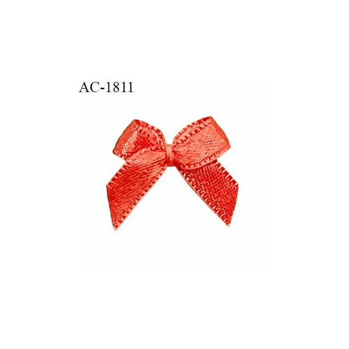 Noeud lingerie satin couleur orange corail haut de gamme largeur 20 mm hauteur 20 mm prix à l'unité