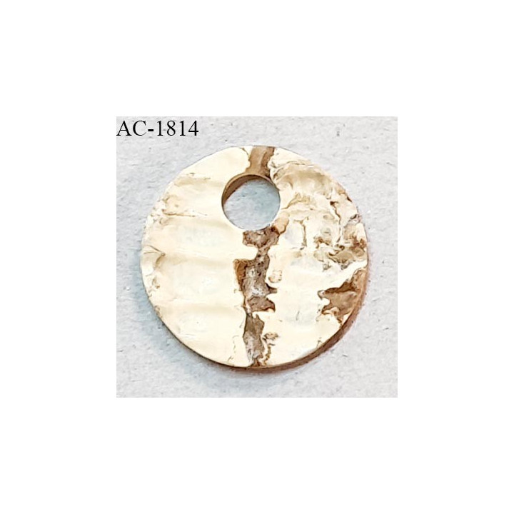 Bijou décor pendentif lingerie et autres style nacre diamètre 31 mm épaisseur 4 mm avec un trou de diamètre 8 mm prix à la pièce